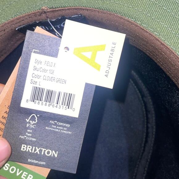 Brixton Green Field Utility Hat Adjustable Size Large NWT Twill Outdoors Hiking - Picture 4 of 7